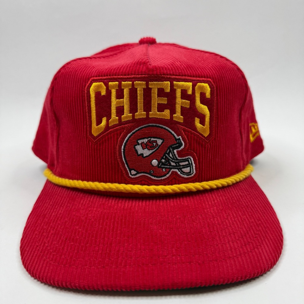 Kansas City Chiefs New Era The Golfer Snapback Hat Red Corduroy‎ Embroidered
